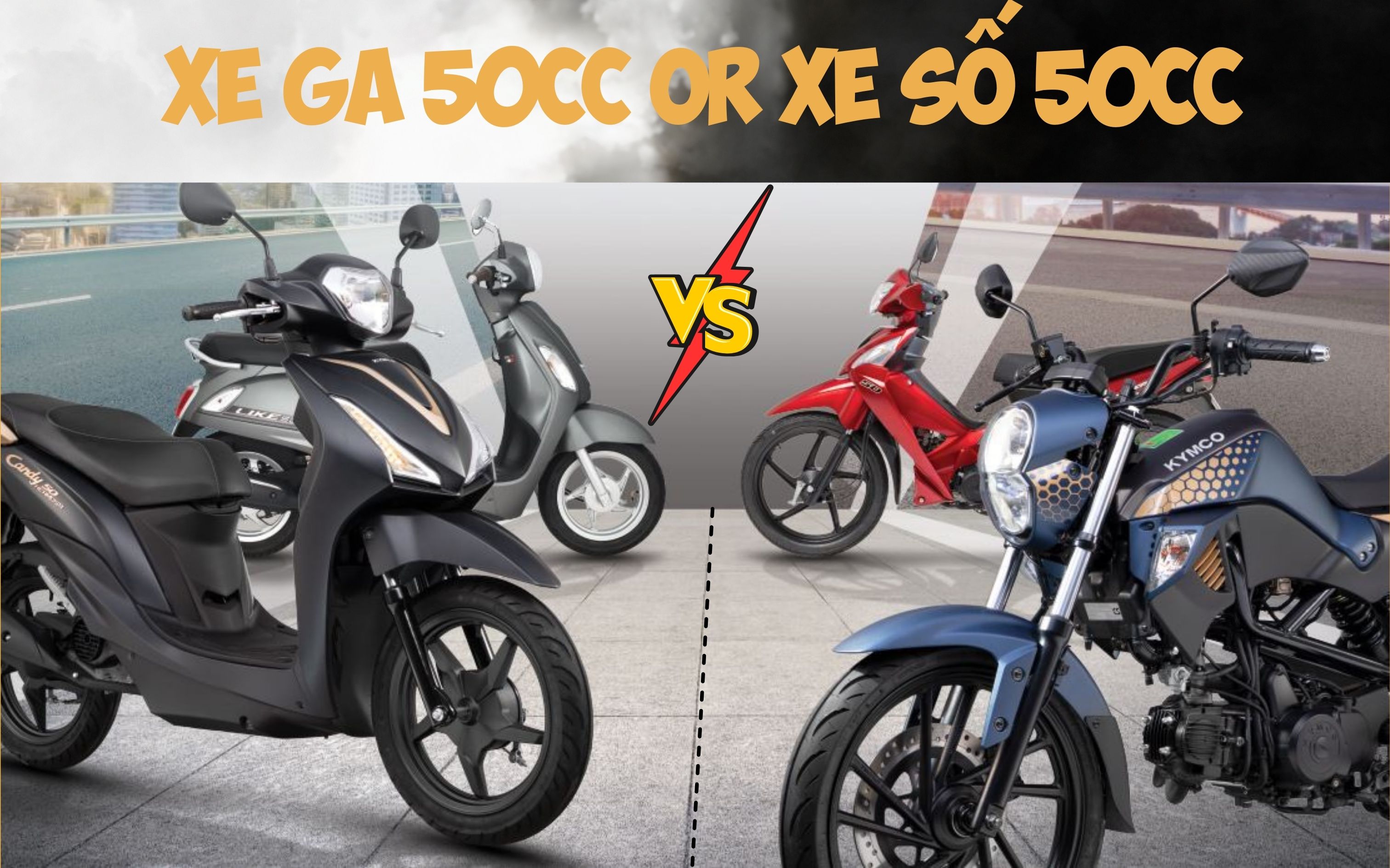 xe số và xe ga 50cc